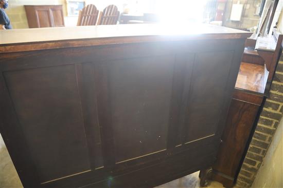 An early 20th century George I style parcel gilt walnut display cabinet, W.148cm, D.44cm, H.148cm